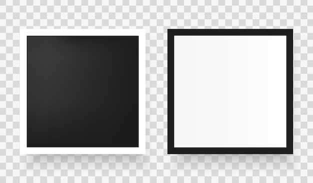 Set of Template Photo Frame Mockup.Empty photo.Vector Illustation