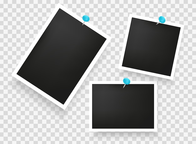 Set of Template Photo Frame Mockup.Empty photo.Vector Illustation