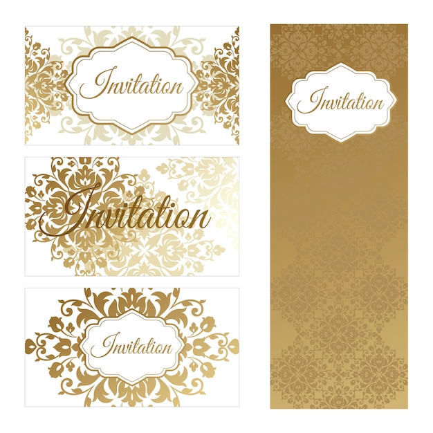 Set of templates for business cards and invitations.