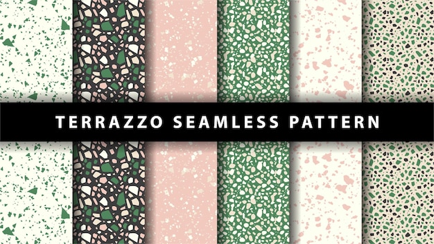 Set of terrazzo seamless patterns Terrazzo floor pattern Terrazzo seamless pattern Collection of terrazzo pattern