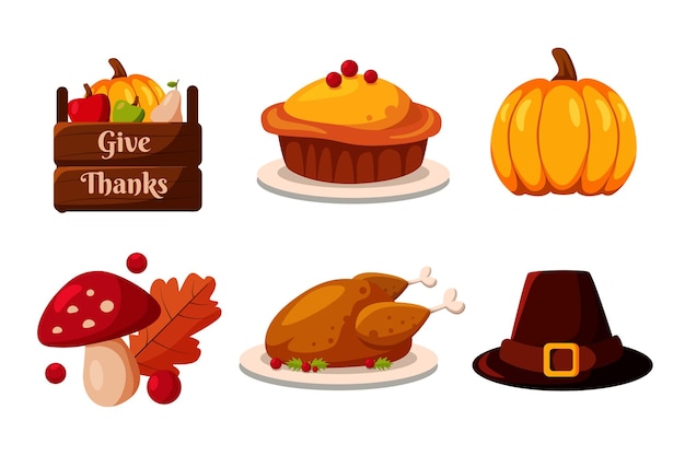 Set of Thanks Giving Element Design