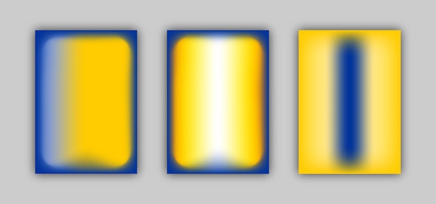 Set of three banners blue and yellow Colors illustration