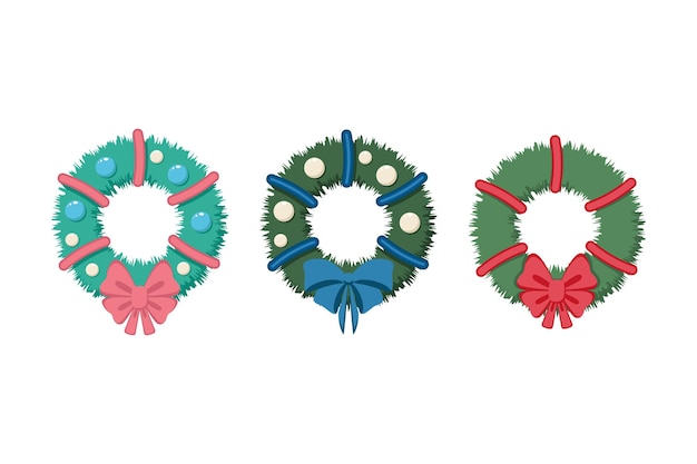 Set of three Christmas wreaths