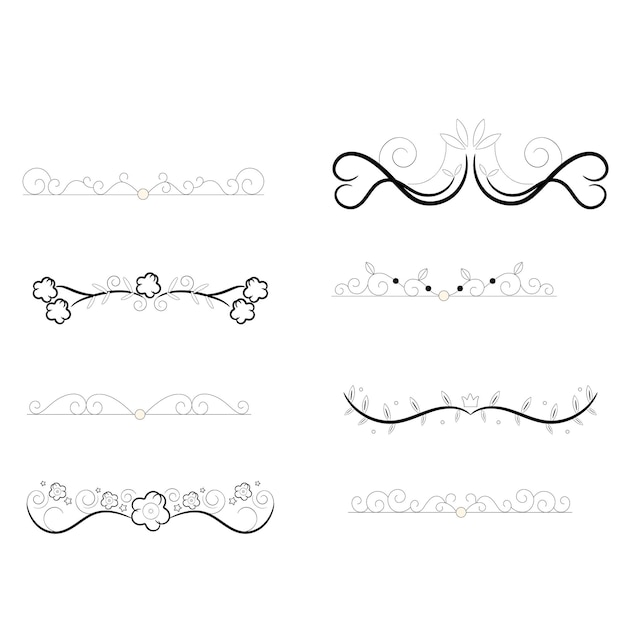 Vector a set of three different designs and a picture of a ribbon