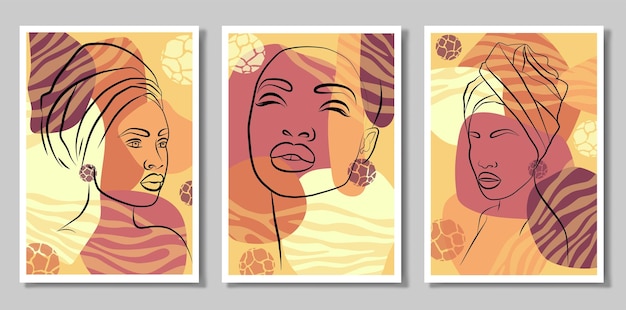 A set of three paintings A girl in the tropics