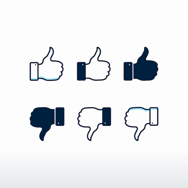 Set of Thumbs up and thumbs down. Vector, Like and Dislike Icon vector