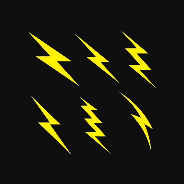 set of thunder symbol minimalist design