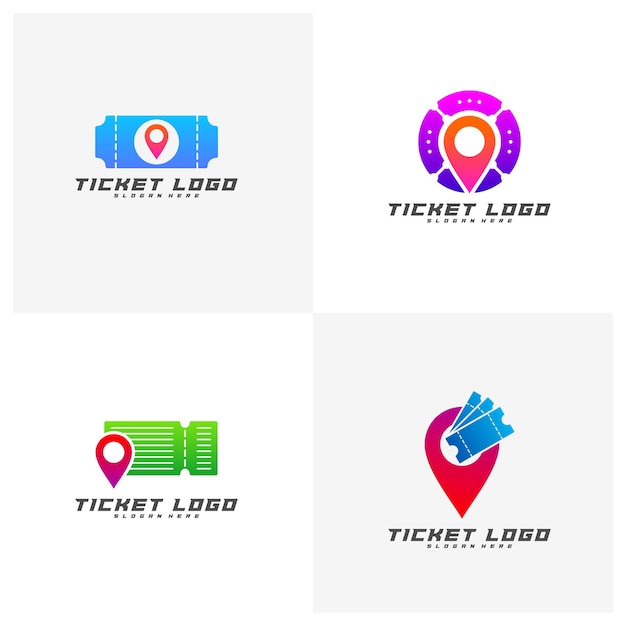 Set of Ticket Center Logo Template Design Vector Creative design Icon symbol