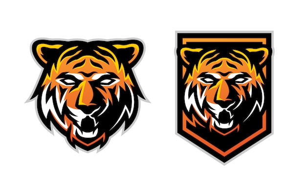 Set of tiger head esport logo mascot