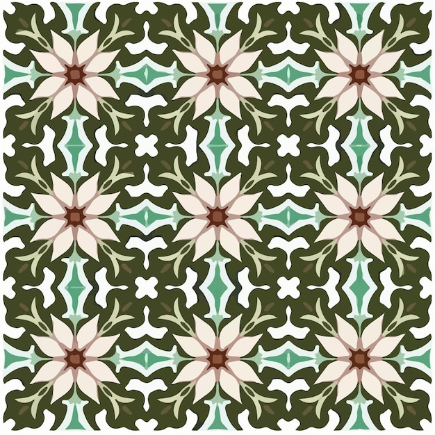 Vector a set of tiles with flowers and leaves on them