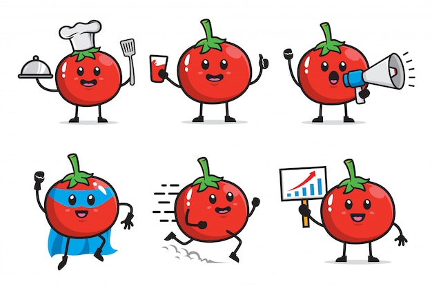 Set of tomato character