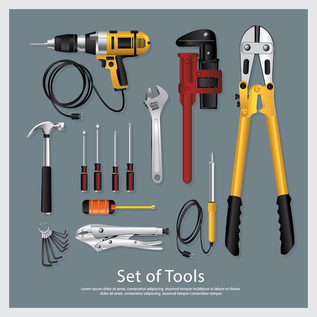 Set of Tools Collection Vector Illustration