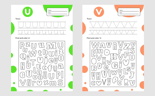 Set trace letter worksheet a4 for kids preschool and school age. Game for children. Find and color.