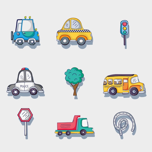 Set transportation and road elements patches 