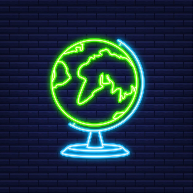 Set travel icon for web design. Business icon. Neon style. Vector illustration.