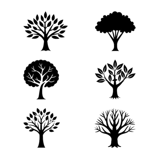 Set of Tree Silhouettes