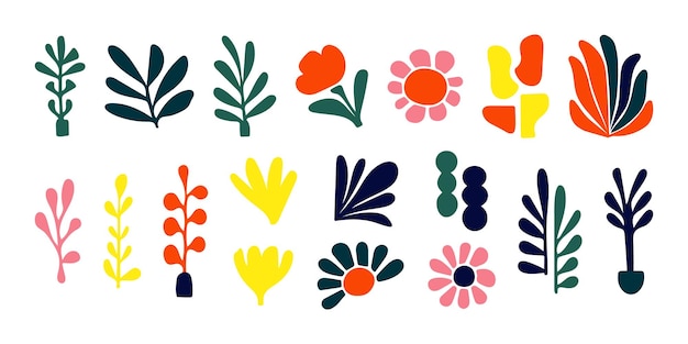 Set trendy elements shapeless forms abstract shapes for create modern design Collection of hand drawn decorative elements matisse bundle for create stylish collage organic shapes matisse inspired