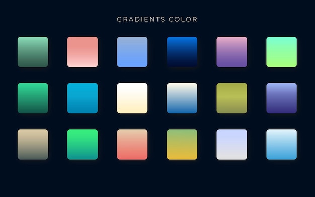 set of trendy multicolored gradients and bright vibrant set of gradients background