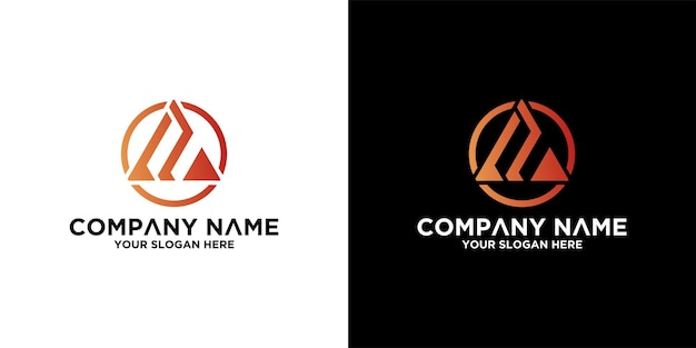 a set of triangle monogram logo premium vector