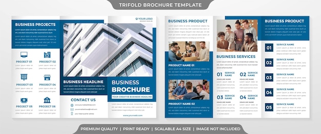 set of trifold brochure template premium style