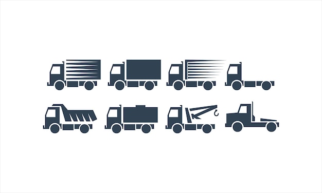 Set Truck Contruction Logo Design Collection