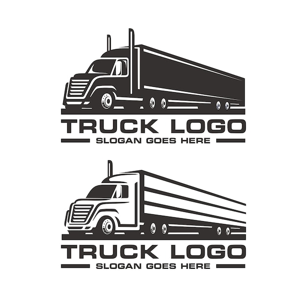 Set of truck logo template