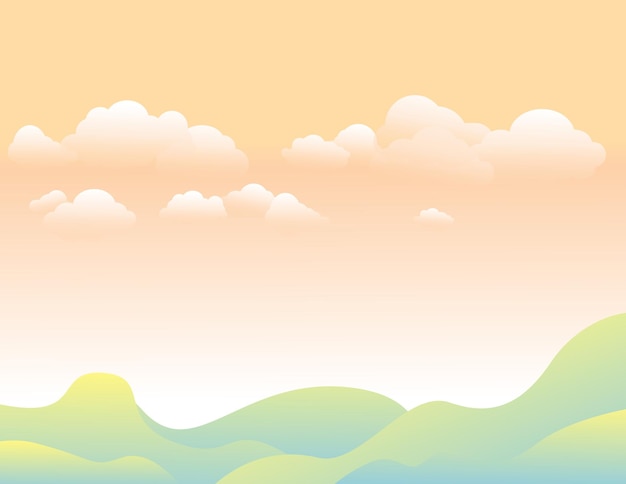 Set of twelve different clouds on background