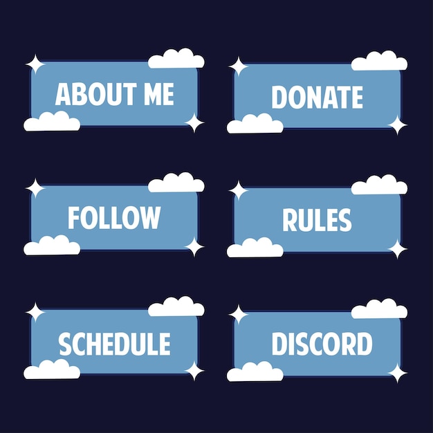 Set of twitch panel overlay pack