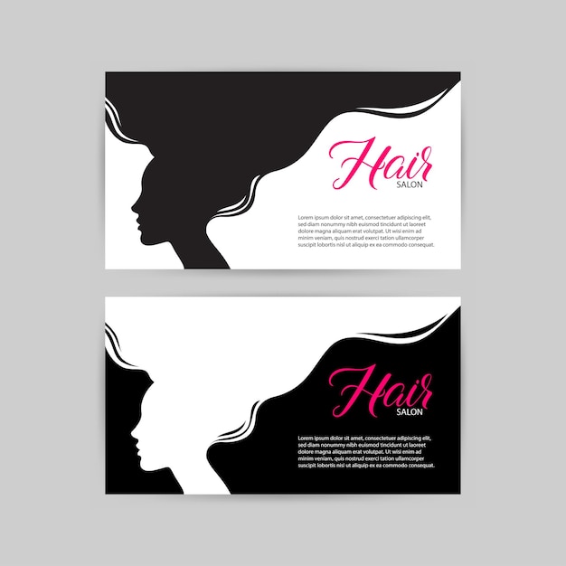 Vector set of two beauty salon template card