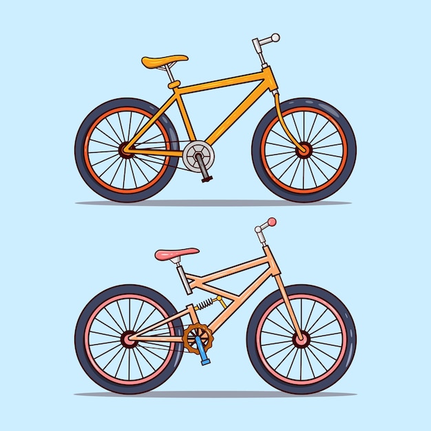 Set of two bicycles illustration