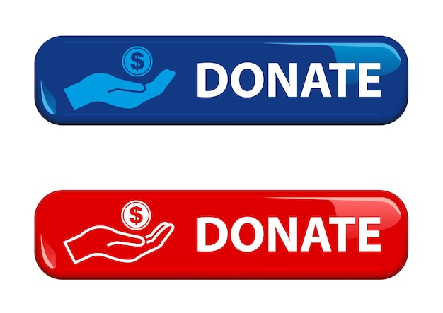 Set of Two Shiny Donate Buttons