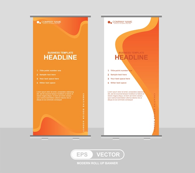 A set of two vertical banners for a company called the top of the line.