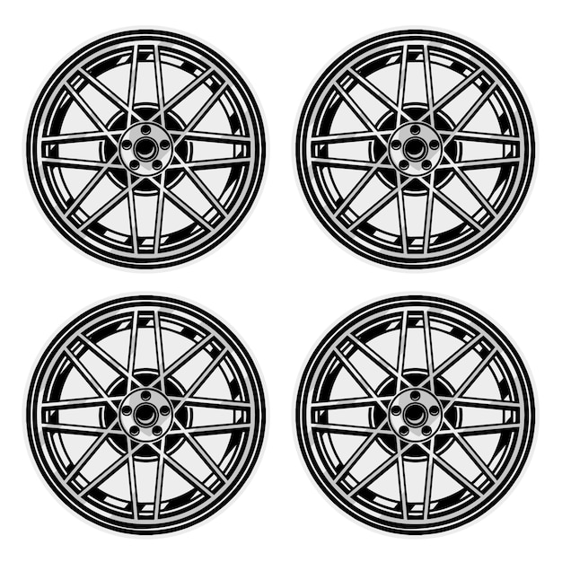 Set of tyres wheels