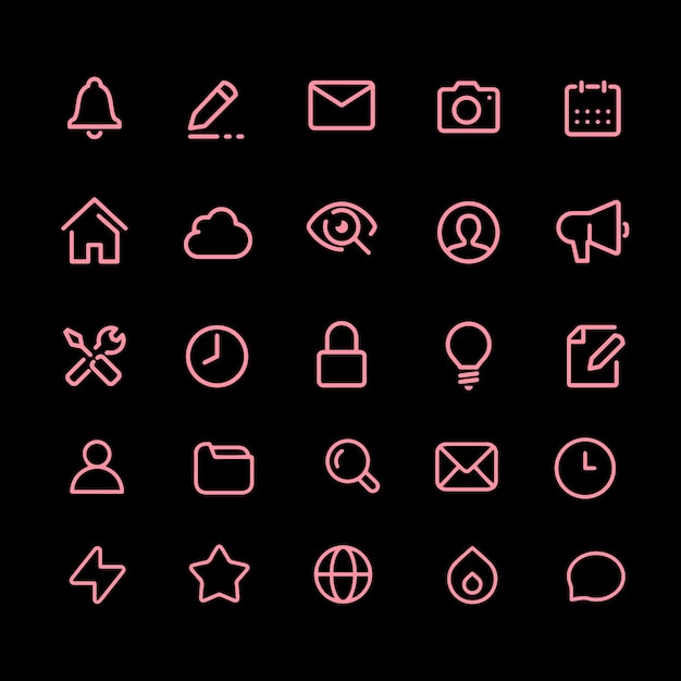 set of UI icons user interface vector icons