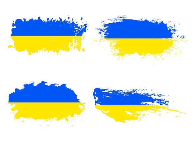 Set of Ukrainian flags