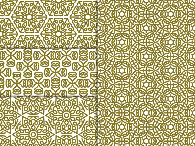 set of unique gold ethnic collection background pattern