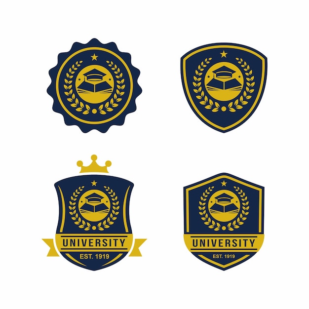 Set of university logo template