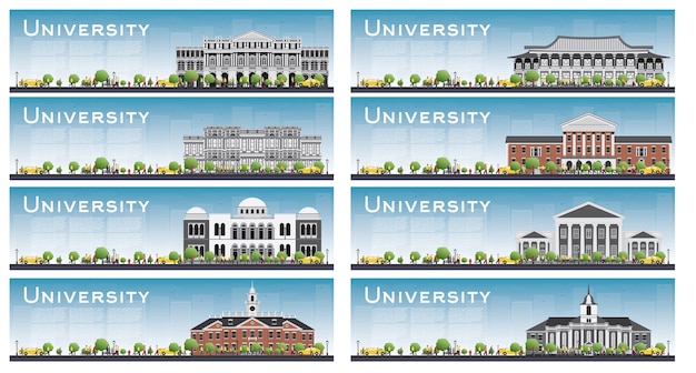 Set of university study banners