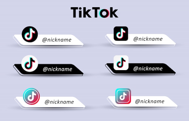 Set of username isolated on white and black background. Social media logo. illustration.