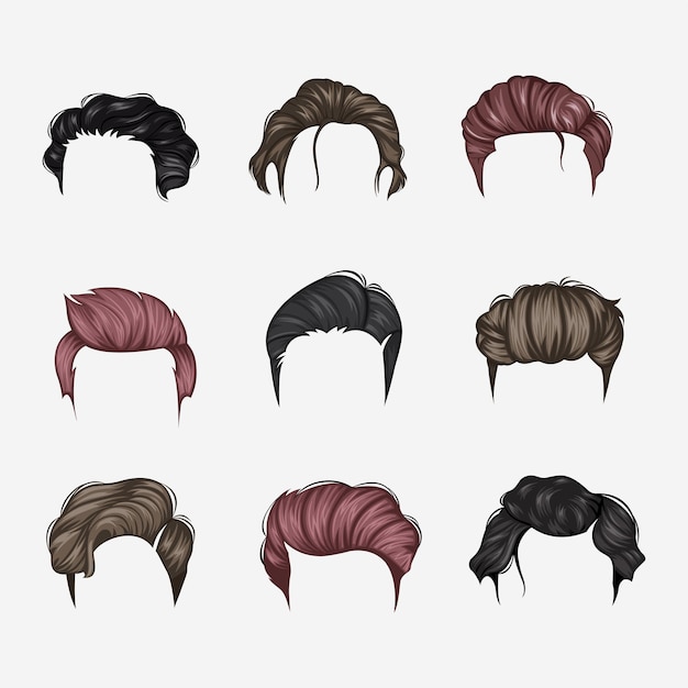 Set of Variety man hairstyles