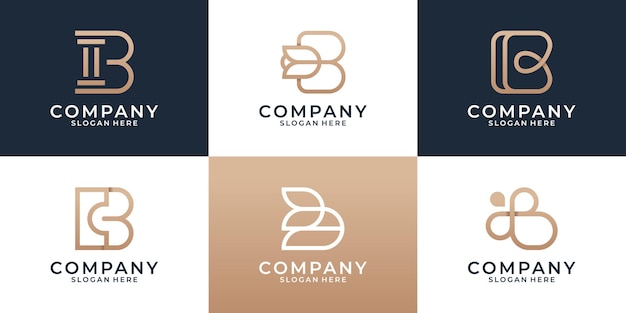 Set of various b logo design template