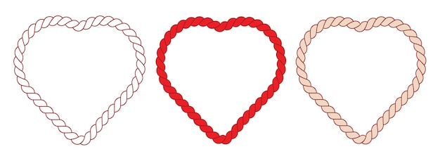 Set of Various Ropes in Heart Shape