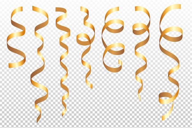 Set of various shiny gold confetti 