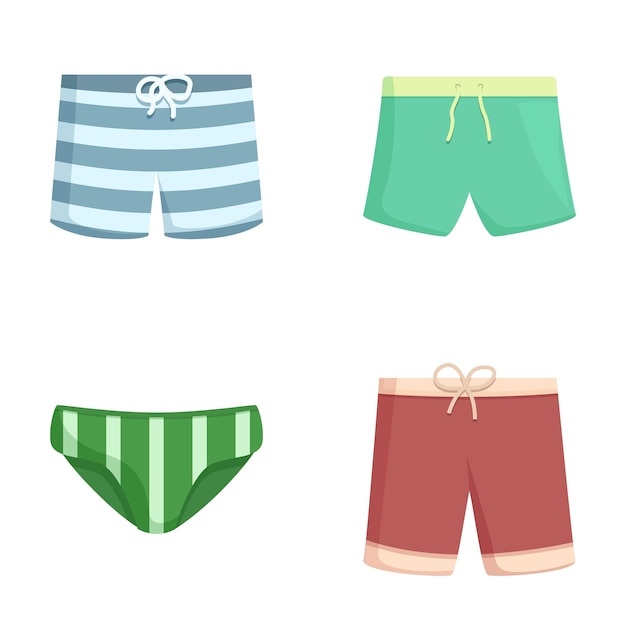 Vector set of various swimwear illustrations