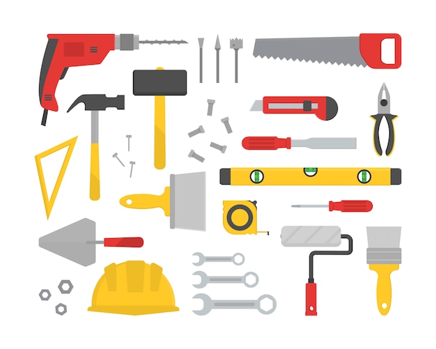 Set of various working tools