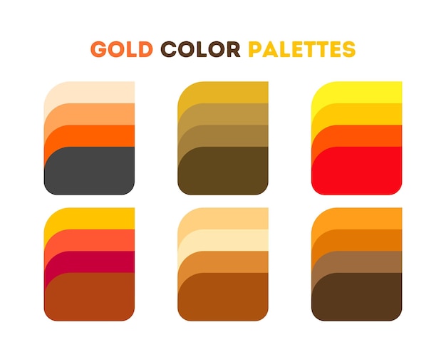 Set of vector abstract colorful backgrounds Gold color palettes