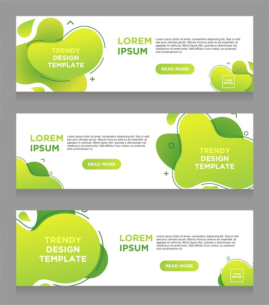 Set vector abstract liquid color design banner web template. 