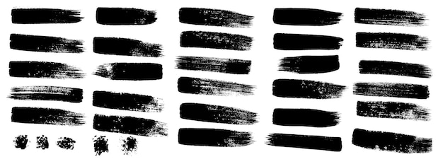 Set of vector brush strokes Premium Vector