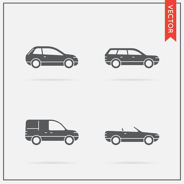 Set of Vector Car Icons