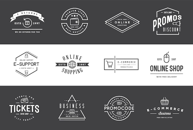 Set of Vector ECommerce Icons Shopping and Online can be used as Logo or Icon in premium quality